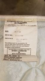 Trundle Bed Mattress Tag