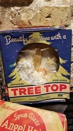 Vintage Christmas Decor Angel Hair Tree Topper