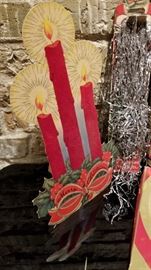 Vintage Christmas Decor Flocked Candle Stand