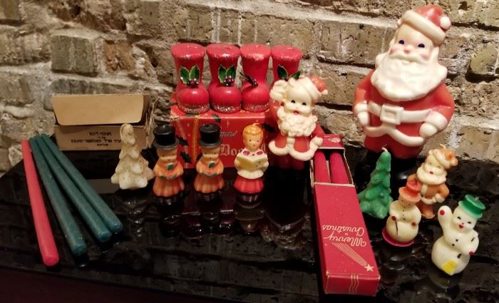 Vintage Christmas Novelty Candle Collection