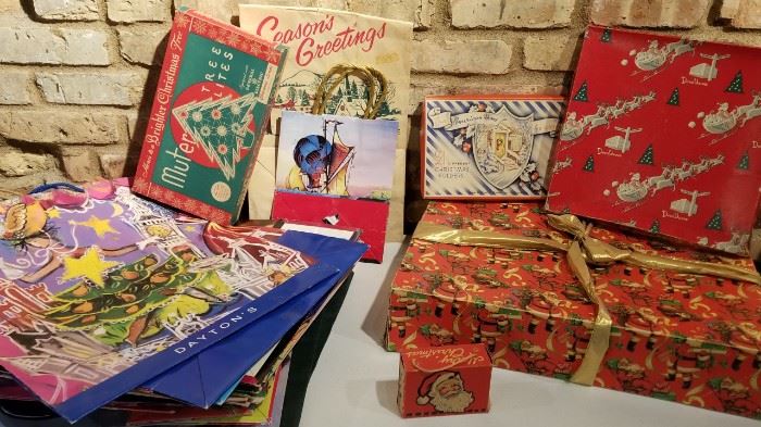 Vintage Daytons and Other Christmas Bags Boxes