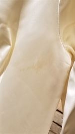 Vintage Ivory Satin Wedding Gown Spot Area