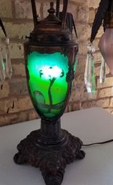 Vintage Reverse Painted Table Lamp Body