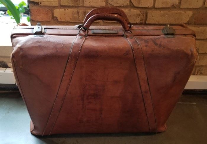 Vintage Suitcase Back with Cunard Sticker