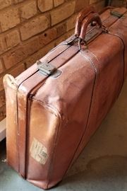Vintage Suitcase Side with Cunard Sticker