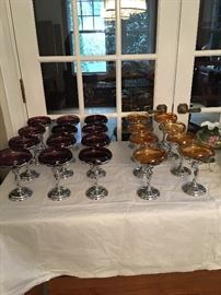 2 sets of Art Deco Farber Brothers Goblets
