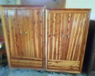 Cedar cabinets in the garage