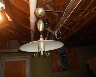 Retro light fixture in basement