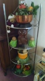 metal corner shelf , kitchen decor