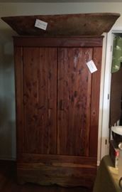 Cedar armoire and blanket chest