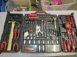 Plastic Case w Hammer, Screwdrivers, Wrenches, Ra ...