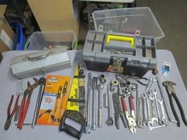 Ratchets, Wrenches, Two Tool boxes Lot