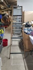 Wood and Metal Step Ladder