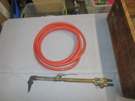 Wooden Box with Welding Torch and Hose