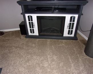 Gray fireplace TV/Entertainment Stand