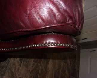 Leather nailhead trim recliner