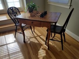 Antique checkerboard game table