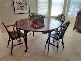 Set of 6 whaleback chairs and wonderful Queen Ann leg table
