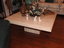 Travertine coffee table
