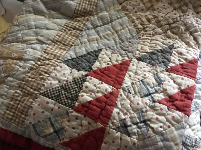 Antique quilts, some hand stitched