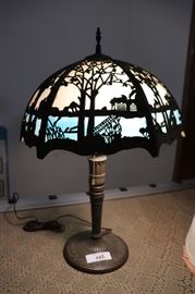 Antique Slag Glass Lamp
