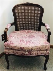 French chair with toile fabric