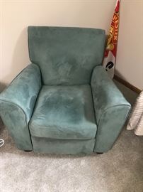 Teal micro suede recliner