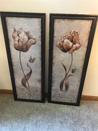 Framed flower prints