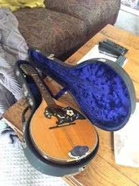 VINTAGE MANDOLIN AND CASE-MAYBE WALL ART?