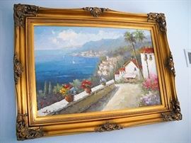 OIL ON CANVAS SIGNED ANTIONIO IN ORNATE GOLD FRAME