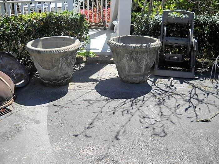 CONCRETE POTS 21 1/2" TALL AND 26" WIDE