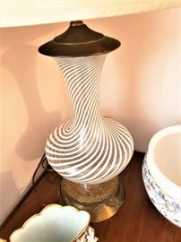 1960's Swirl Blown Lamp