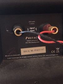 Martin Logan speakers. Tested and currently hooked up so you can hear sound quality. Available for presale. Call if you’d like to come take a look! $1,000. 