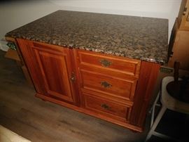 Granite top island/bar on wheels