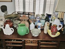 Portion of Ms. Nolan's Pitcher Collection; misc. Pottery