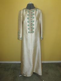 Late-1960's Silk Embroidered Hostess Gown