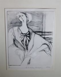 "Ode to Aubrey Beardsley" Orig. Etching by Hanneke de Neve, 7/10 