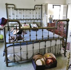 Victorian Brass Double Bed re-configured into a Cal-King!