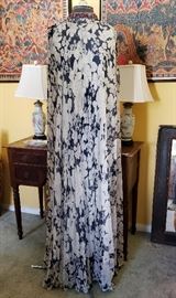 Goddess Chiffon Evening Gown with Beaded Collar