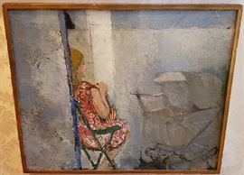 "Caryatid" Orig. Oil by Irving Block, listed