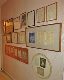 Wall Full of vintage Broadway Memorabillia