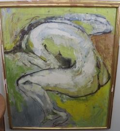 "Nude in Green" by Susan Bellamy, palette knife