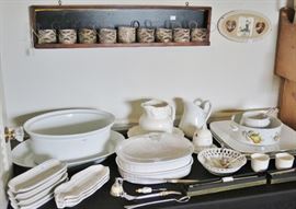 French Porcelain and a set of Silver plate Russian Tea Cup Holders