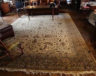 Full room size Kashan carpet.