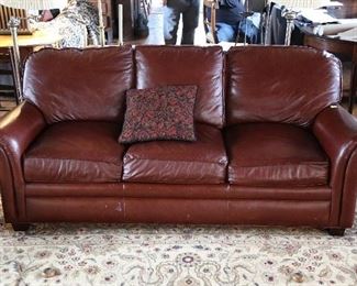 Leather sofa.