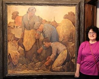 Willem Van Den Berg - the  "Crown Jewel "painting of his career  - Potato Diggers
