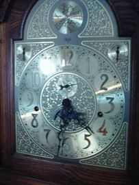 Sligh Oak Grandfather Clock Face