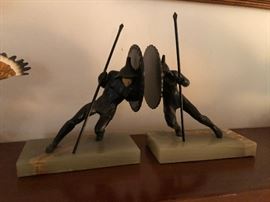 oriental bronze warrior bookends