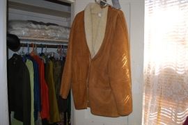 Mens Size 42 Reg. Wool & Leather Coat