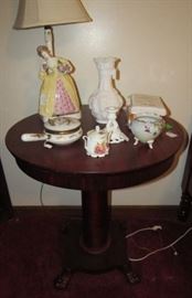 Mahogany Lamp Table w/Claw Feet